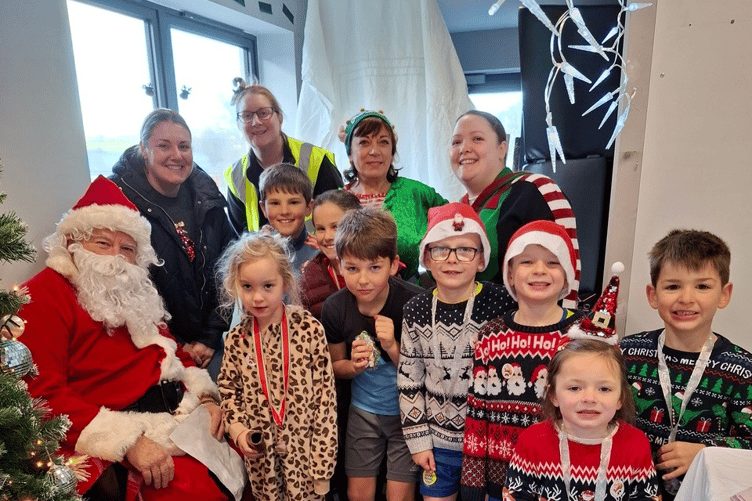 Attendees of the Santa Run with Father Christmas