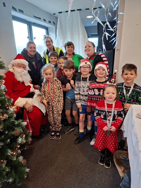Attendees of the Santa Run with Father Christmas