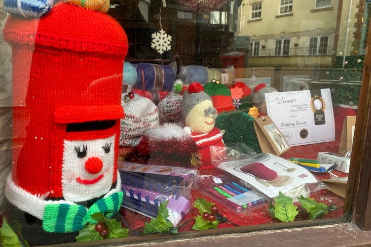 The display at Knitting Korner on Pepper Street won a special award
