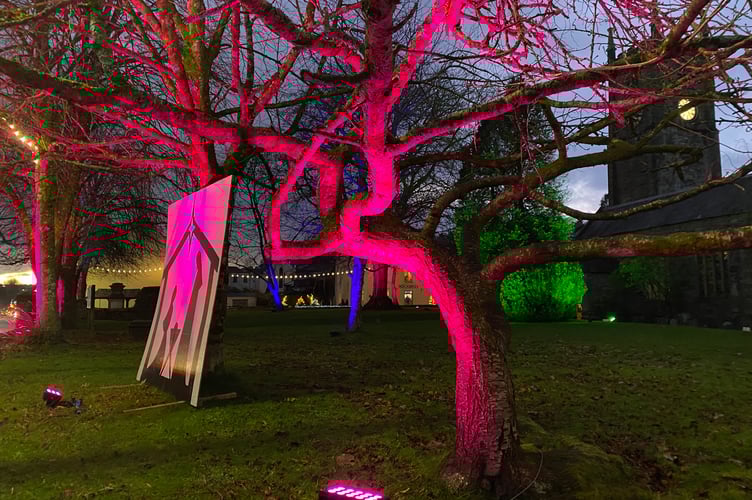 The beautiful lights in St Eustachius' churchyard