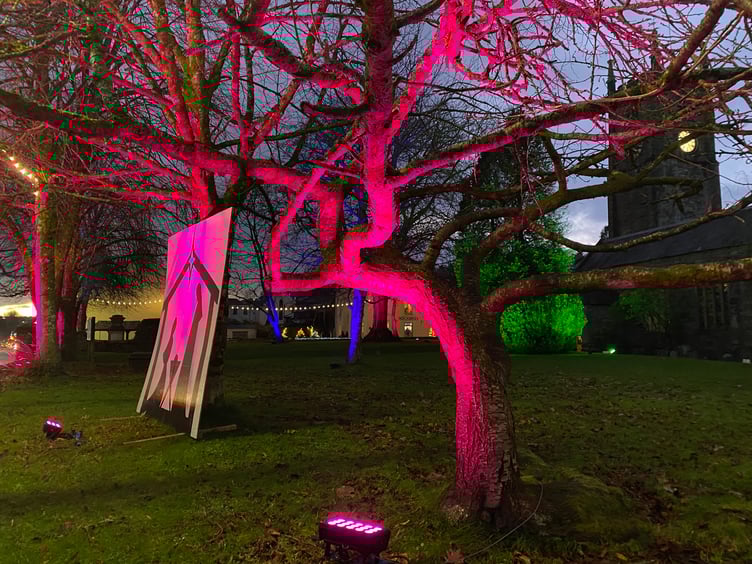 The beautiful lights in St Eustachius' churchyard