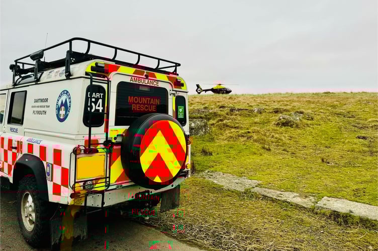 Dartmoor Search and Rescue team from Tavistock and Plymouth joined the police helicopter in a search for a missing soldier a Gutter Tor refuge today.
