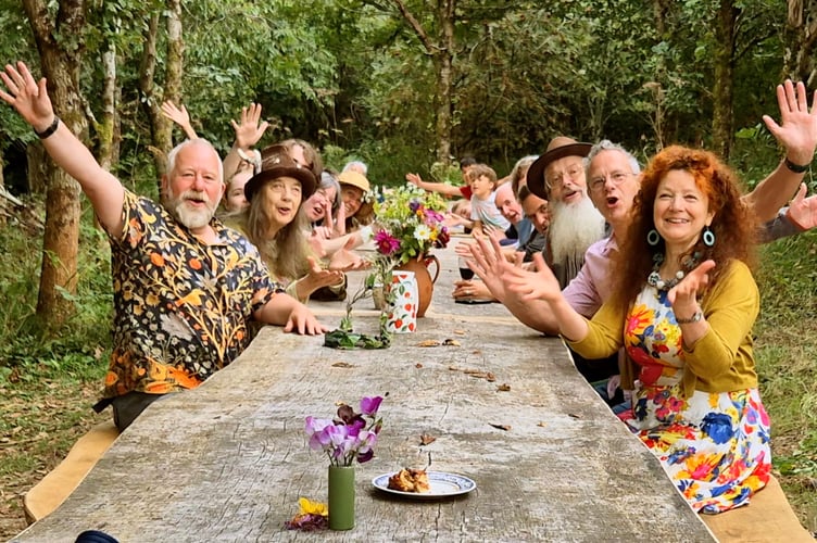 Chagford locals enjoying the oak table