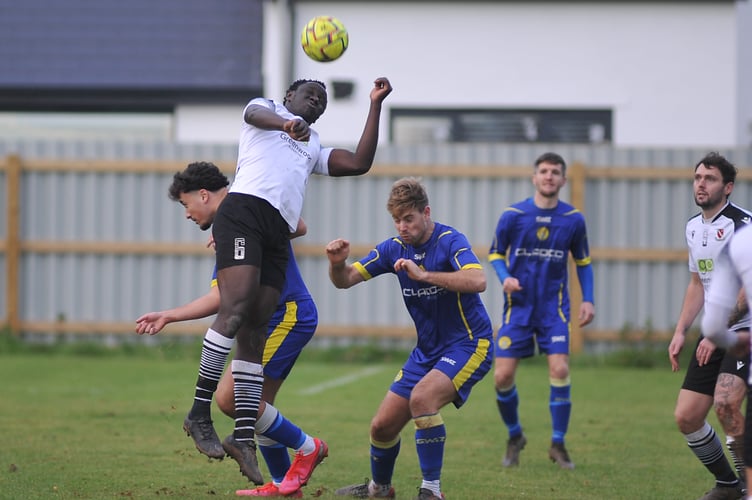 Football. South West Peninsula League: Walter C Parson League Cup/ Teignmouth AFC versus Okehampton Agyle. Match went Argyle's way with a 5-4 win.