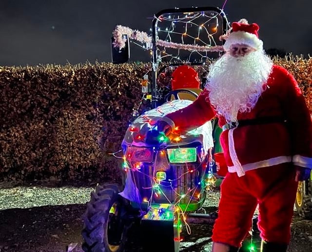 Festive tractors parade for charity