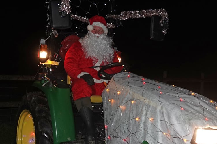 Bere Alston tractor run thrilled the children. Picture by Ann Parsons.