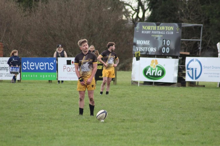 Jack Phare lining up a kick for North Tawton