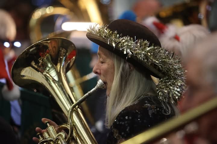 Seasonal head dress at Tavistock Stannary Band's Christmas concert. Picture by Chris Cottrell.