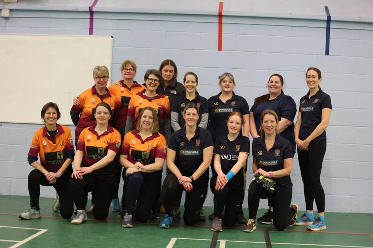 Moorland Maidens v Tavistock Ladies indoor cricket.