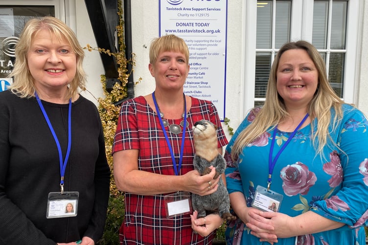 Tracey Solman, Deb Morris and Emma Wright are looking for a name for the new TASS toy otter mascot
