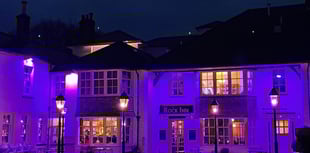 Yelverton Inn floodlit in purple commemorates Holocaust Memorial Day 