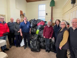 Small mountain of donations collected for Ukraine and Moldova in Bow