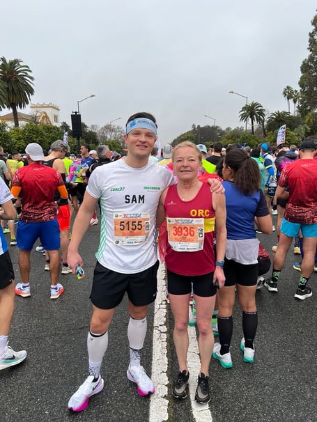 Claudine Benstead with her son Sam
