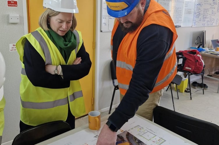 South West Devon MP Rebecca Smith is shown progress on the new Derriford urgent treatment centre.