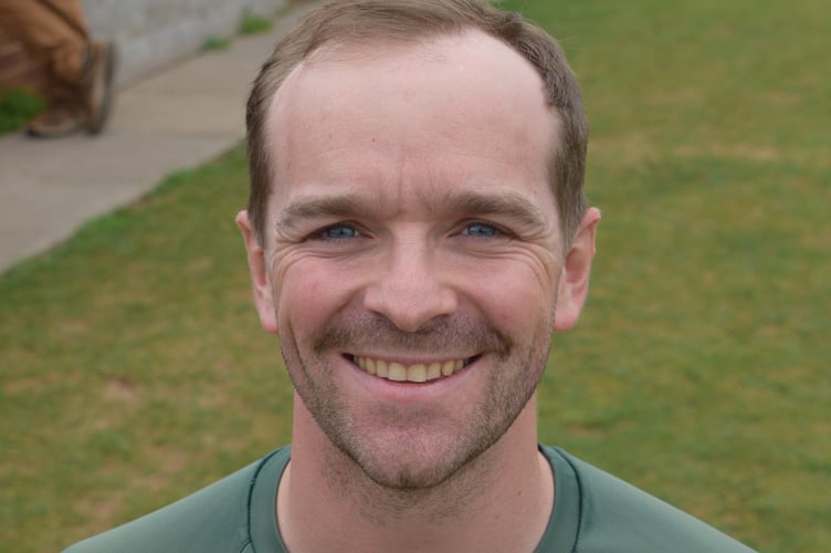 Okehampton's Rob Fishleigh, who marked his return to the 1st XV with a try