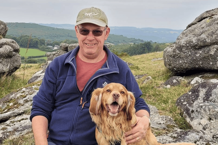 Richard Blight with his pet cocker spaniel, Bailey