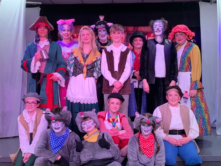 The full cast of Dick Whittington and his Cat is being staged by Stoke Climsland Amateur Theatrical Society
