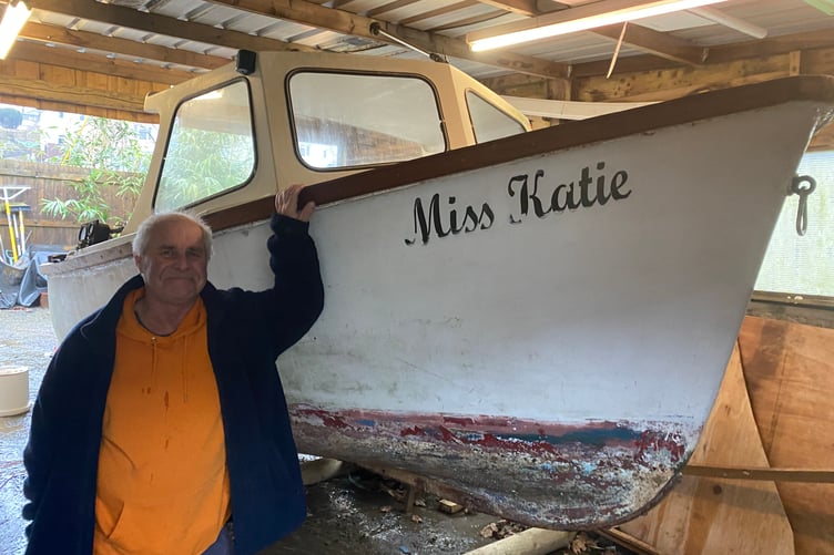 Ian Lashbrook and Miss Katie which he hopes will be ready for the water this summer.