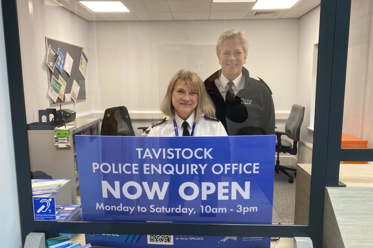 Tavistock police public enquiry office staff - supervisor Geri Gillies, left, and enquiry officer Jules Wraith.