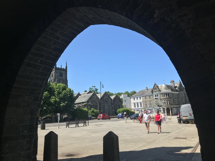 Tavistock's Bedford Square, within the town's conservation area.