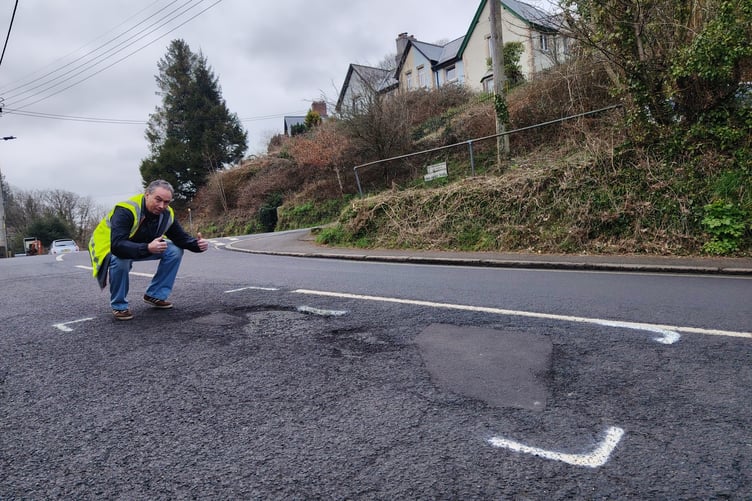 Pothole campaigner David Newcombe campaigning for the motorist.