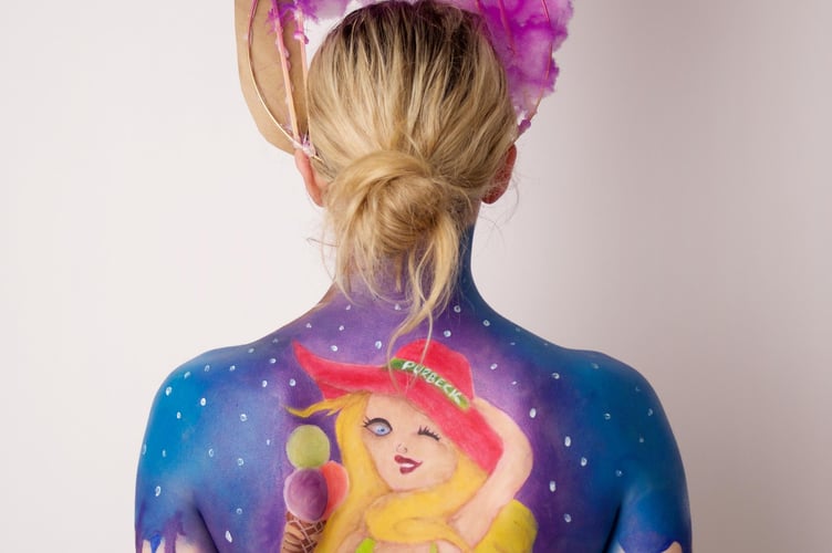 The ice cream themed body paint