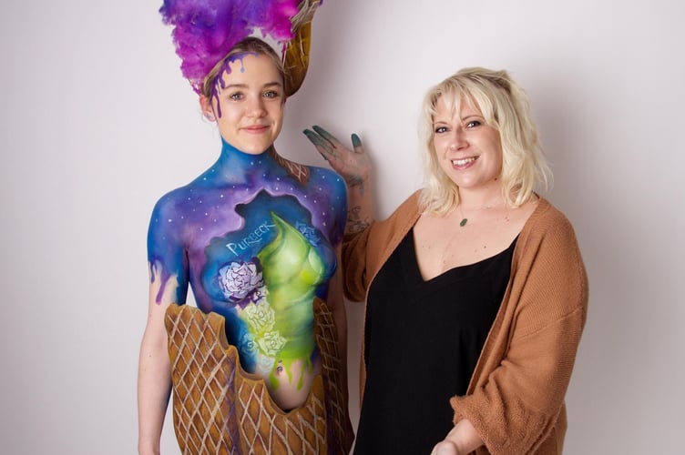 Niki and her model after the three hour challenge (credit: Lucy Holding Brand Photography)