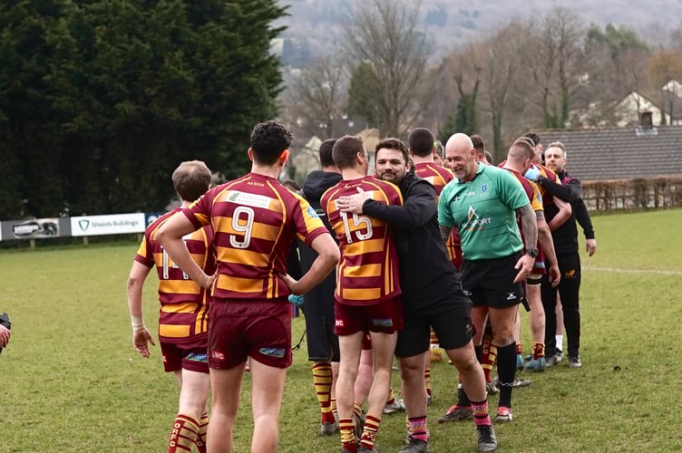 Congratulatory scenes for Okehampton RFC                 