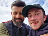 Tavistock football fan's winning hug