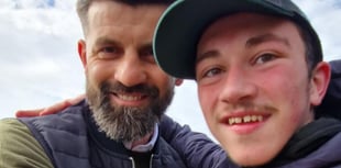 Tavistock football fan's winning hug