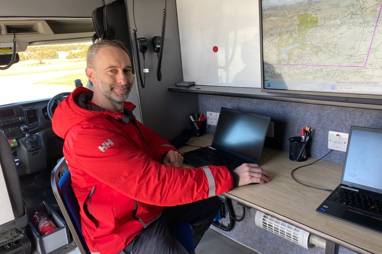 Paul Taylor of Tavistock Search and Rescue Team in the new control vehicle