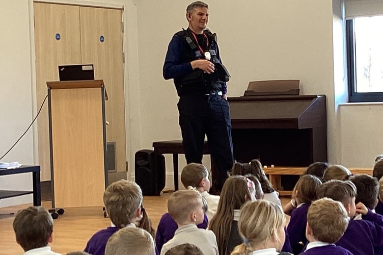 A police workshop at St James Primary School in Okehampton