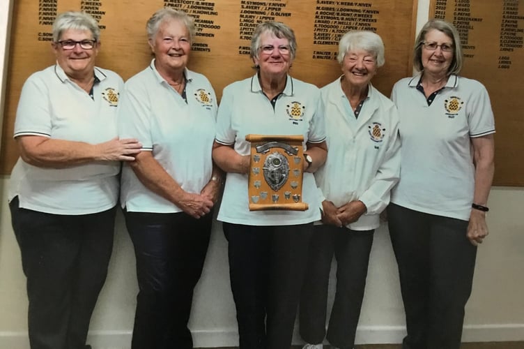 Victorious ladies from Okehampton Simmons Bowling Club