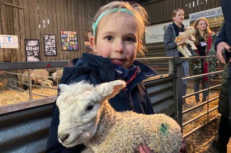 Katy, 4, cuddling a lamb at Greenwell Farm, near Yelverton, during a public open day to educate visitors on the role of farming in everyone's life.J