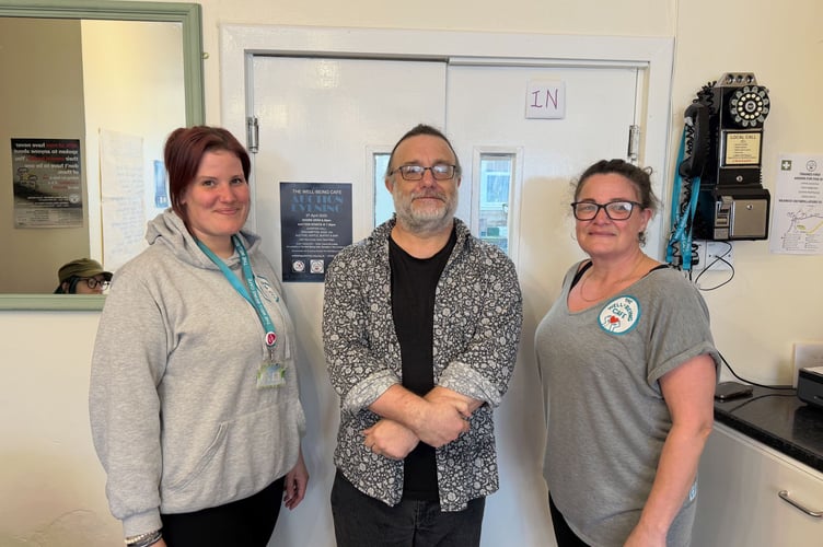 Ria Gloyn, Martin Gaughan and Kerry Hampson work at the Well-being cafe.
