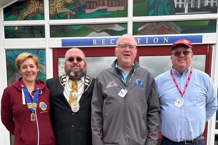 The First Aid training in schools initiative is supported and funded by the Rotary Club of Callington and Callington Lions, and delivered by first responder Peter Salisbury. (Picture: Callington Lions)