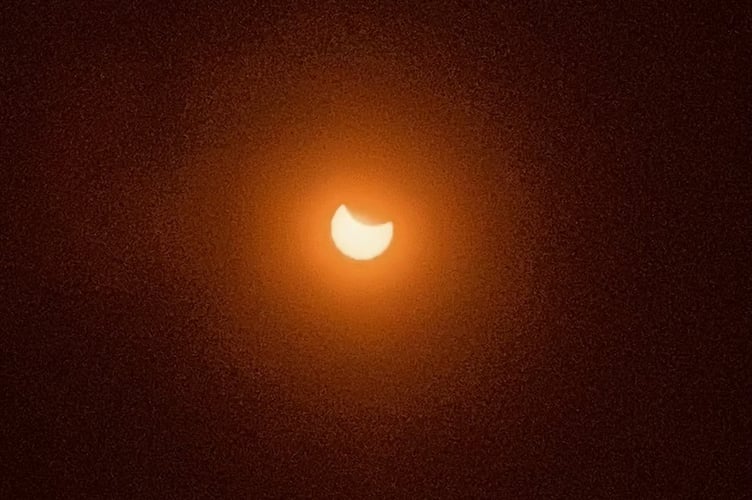 The partial solar eclipse in Okehampton.