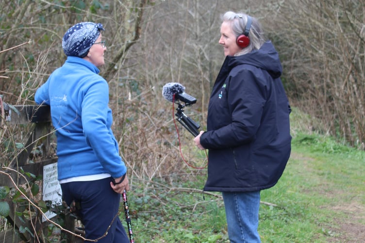 Sarah Bartlett from Visit Tamar Valley speaking to Tamar Valley Landscape's Ginnette Sutherland at Lopwell Dam for the latest Nature Connects podcast. (Picture: Tamar Valley Landscape)