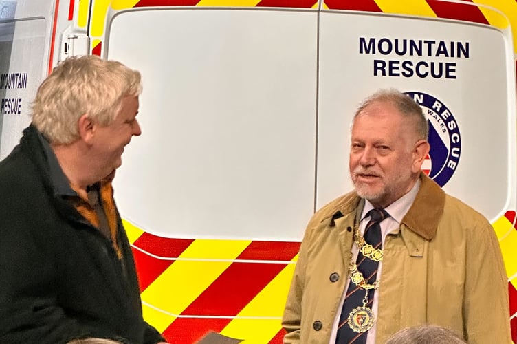 Tavistock Mayor Paul Ward, guest at the ceremony launching Tavistock Dartmoor Search & Rescue Team's new van and garage.