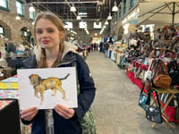 Talented artist at youth market
