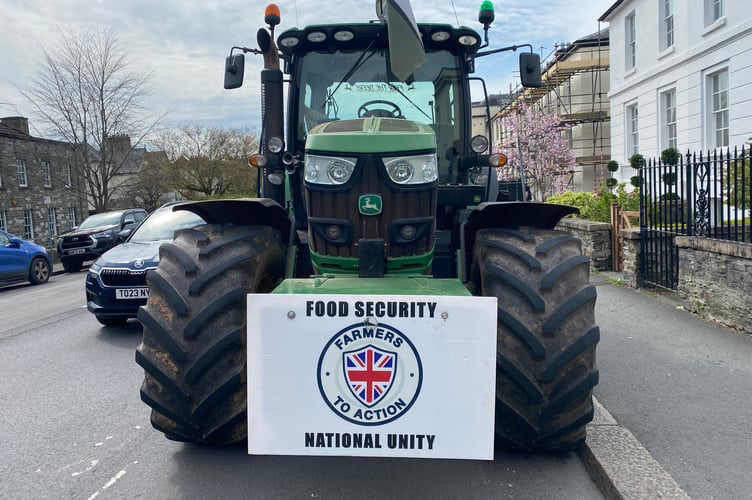 Placards and hooters and shouts broke the air in an angry farming protest in Tavistock. 