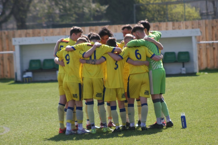 Okehampton Argyle huddle at The Rec