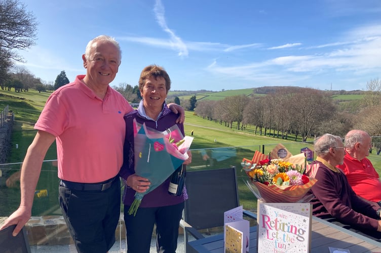 Retiring Sue Stanbury with Seniors Captain Ross Medlyn