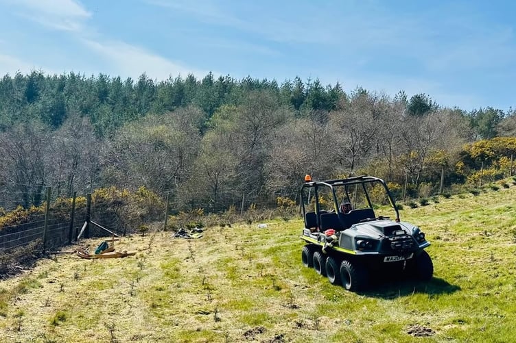 Yelverton firefighters use new off-road vehicle to fight a moorland wildlife.