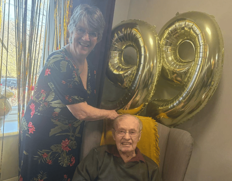 Lucy and Leslie celebrating on March 30.