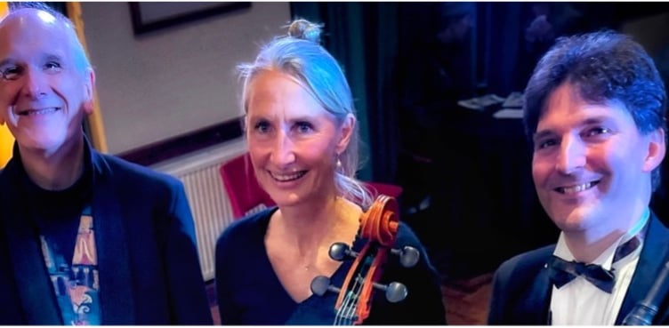 The Greenwood Consort – from left, Ian Hiscock, Jan Bulmer and Mark Bennett – are performing at Tavistock parish church