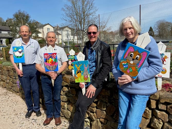 Families are invited to have some Easter fun with a family trail on Sunday, April 20, Tavistock sensory garden trustees and volunteers Wally Lake Richard Jones Rob Smith and Sally Whitfield.