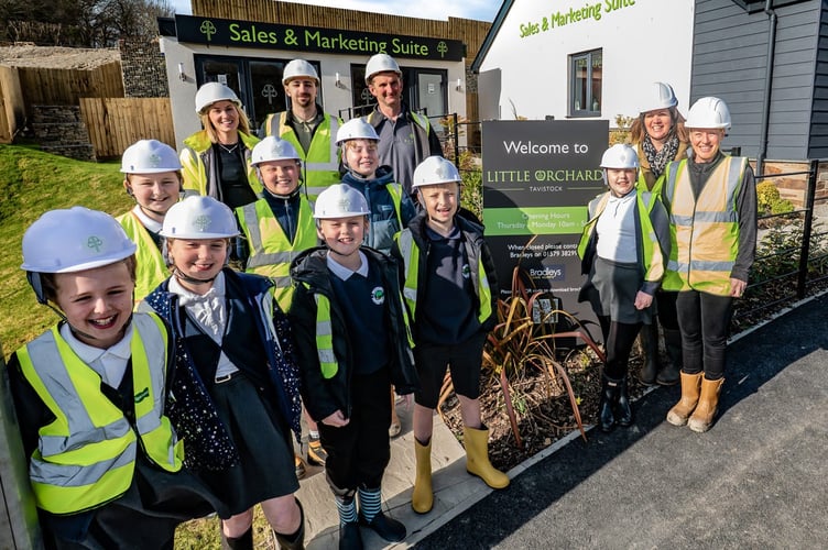 Children from Whitchurch Primary School had a tour of the Little Orchard development being built by Baker Estates off Plymouth Road, Tavistock