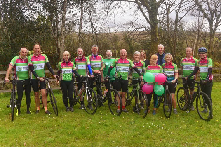 Tavistock Wheelers Cycle Club practise for their charity ride to London.