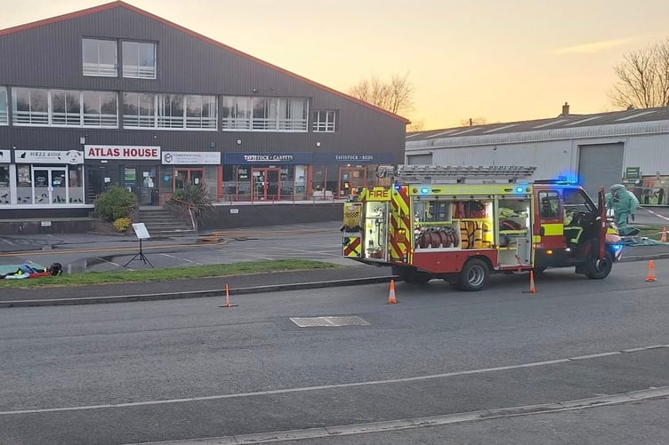 Tavistock Fire Service took part in a weekly drill courtesy of Ron's Pet Supplies who allowed the premises to used to drill a potential chemical leak. (Picture: Ron's Pet Supplies)